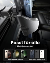 andobil 3-in-1 Univerzális Autós Telefontartó - Szellőzőrácsra és Szélvédőre, Karbon Fekete, iPhone Samsung Huawei Xiaomi Kompatibilis 6