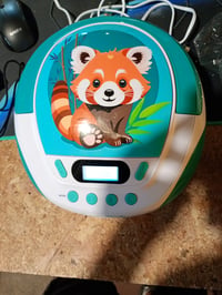 mooov 477414 detský CD prehrávač Ginger Panda, USB a AUX — chybný, čiastočne funkčný: Produkt sa zapne (stav: pozri 2. obrázok) 2
