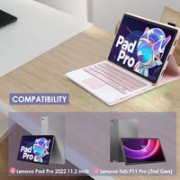 Yunseity Tab P11 Pro 2. Gen mágneses, levehető billentyűzetes tok - 11,2" fekete 4
