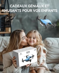 DEERC D20 Mini Drón 720P HD Kamerával - Összecsukható Kék Quadrokopter Gyerekeknek és Felnőtteknek, Hangvezérléssel, 2 Akkumulátorral 8