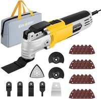 ENVENTOR 300W Oszcillációs Multifunkciós Szerszám 28 Tartozékkal - 6 Sebességfokozat, 15000-22000 RPM, 3° Rezgésszög, Vágás, Csiszolás, Polí 1