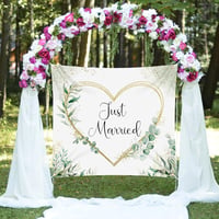 Óriás Esküvői Szív Kivágáshoz 200x180cm - Just Married Lepedő 2 Ollóval 6