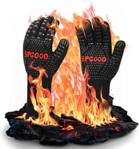 SPGOOD 800 fokos hőálló grillkesztyű, fekete, L/XXL méret 1