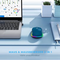 seenda LED Vezeték Nélküli Egér Beépített Mozgásérzékelővel, Újratölthető 2.4G USB Optikai Egér Laptophoz, Csendes Működés, 2000 DPI, Sötétk 2