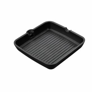 Grilă striată BRA Efficient 28 cm, aluminiu turnat, negru — defect, funcționează parțial: mâner rupt (stare: vezi a 2-a imagine)
