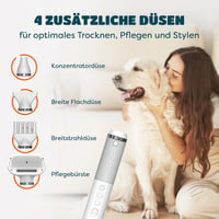 KUUBIA 5 az 1-ben Kisállat Hajszárító 900W - Kutyáknak és Macskáknak, Negatív Ion Technológiával, Hőmérséklet Szabályozással, 4 Fejjel, Mind 2