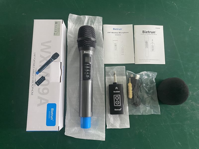 Bietrun UHF vezeték nélküli mikrofon Bluetooth-szal, hangeffektekkel, karaokéhoz és partikhoz