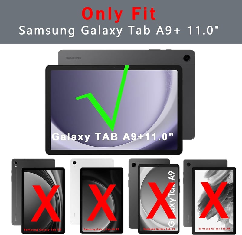 ROOFEI Samsung Galaxy Tab A9 Plus Tok QWERTZ Billentyűzettel - 7 Színű RGB Háttérvilágítás, Bluetooth, Levehető Billentyűzet Trackpaddal, 11