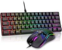 RedThunder 60% RGB Vezetékes Gamer Billentyűzet és Egér Szett, 62 Gombos, DE Kiosztás, 7200 DPI Kompakt Egér, 6 Gombos Optikai Játékos Szett 1
