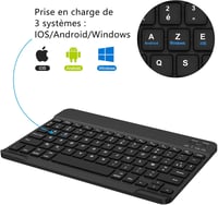SENGBIRCH Vezeték Nélküli Bluetooth Billentyűzet AZERTY Francia Kiosztással - Ultravékony, iOS, iPad, Android, Samsung, Xiaomi Kompatibilis, 3