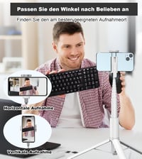 TONEOF 152cm-es Fehér Alumínium Szelfibot Állvány iPhone és Android Telefonokhoz, Vezeték Nélküli Távirányítóval - 173cm, Beige Grey 7