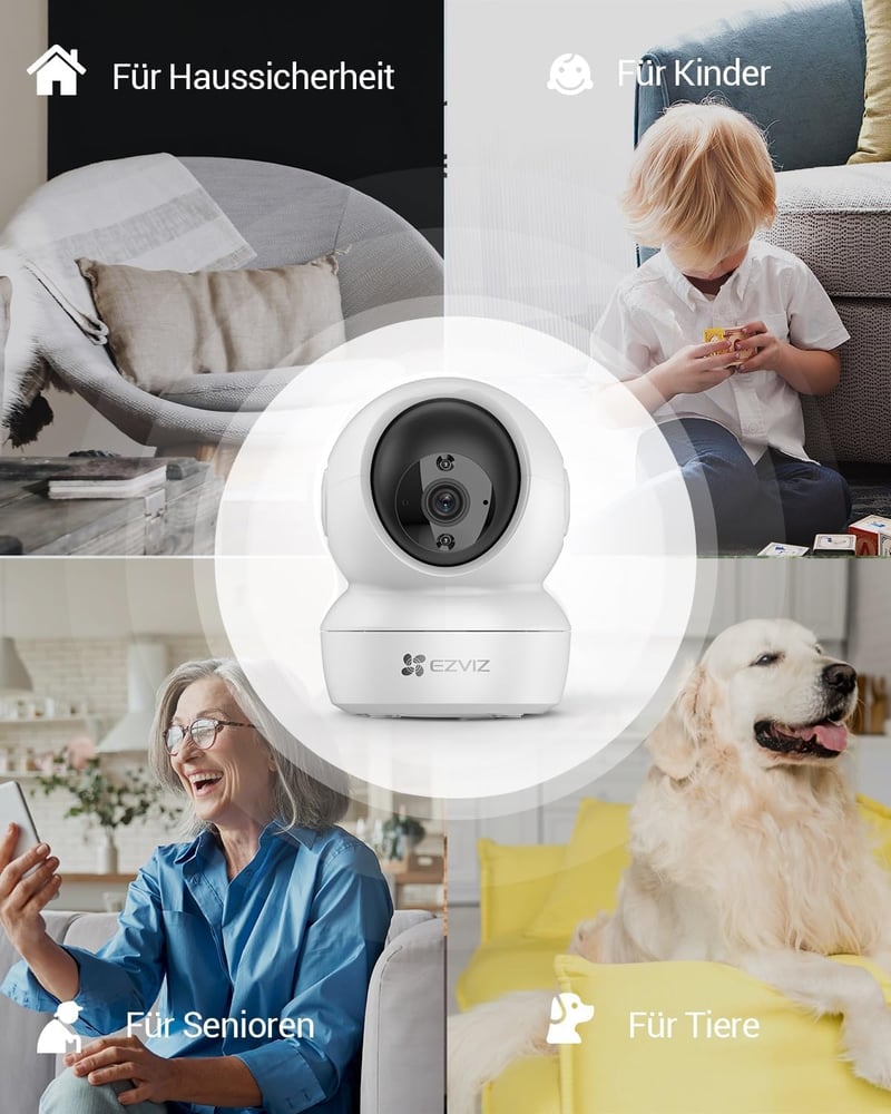 EZVIZ C6N WiFi IP Beltéri Kamera 1080P - 360° Lefedettség, Éjjellátó, Kétirányú Hang, MicroSD Támogatás, Mozgásérzékelés Otthoni és Bébi Meg