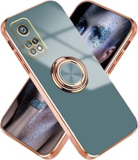 Xiaomi Mi 10T/Pro Kék Mágneses Gyűrűs Szilikon Védőtok 1