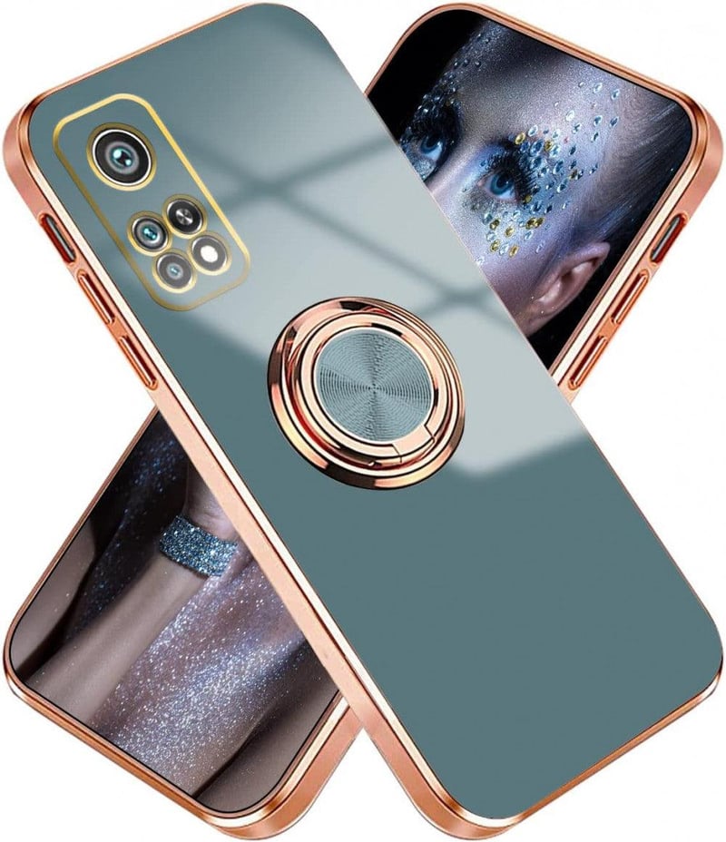Xiaomi Mi 10T/Pro Kék Mágneses Gyűrűs Szilikon Védőtok