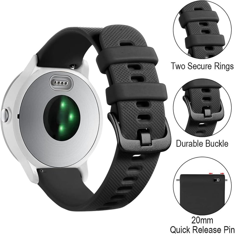 Garmin Vivoactive 3/Venu/Vivomove HR 20mm-es szilikon sportszíj