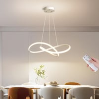 Modern LED Függőlámpa 45W - Távirányítós, Fényerőszabályozható, Állítható Magasságú Étkezőasztal Világítás Nappaliba, Konyhába (Fehér, 1