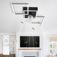 Moderný stropný ventilátor so svetlom Homefire – chybný, čiastočne funkčný: jedna vrtuľa ventilátora je zlomená (stav: pozri 2. obrázok) 1