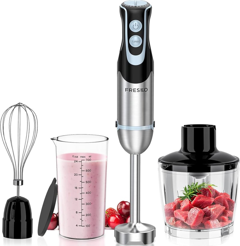 FRESKO 1000W-os Kézi Mixer 12 Sebességgel, 4 az 1-ben Funkció (Újracsomagolt)