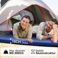 Hikenture Ultrakönnyű Dupla Kempingmatrac - Felfújható Matrac 2 Személynek, Lábpumpával, 200x120cm, Túrázáshoz, Kempingezéshez, Sötétkék 2