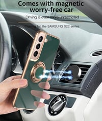 Samsung Galaxy S22 5G Lila Hátlap - 360° Autós Tartó, Ütésálló Borítás, 2 Üvegfólia 5