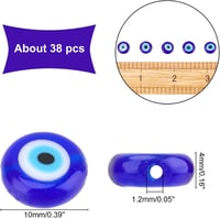 Kék Szemű Török Szem Üveggyöngyök Karkötőkhöz - 38db, 10mm 2