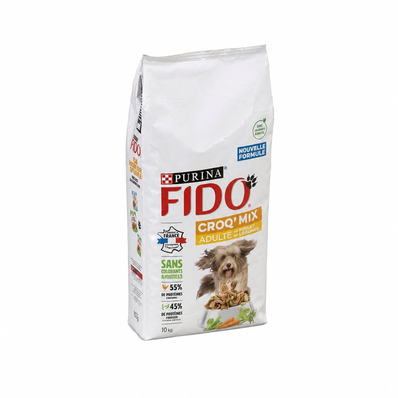 Fido Croq Mix száraz kutyatáp csirkével és zöldséggel 10 kg – szettből, termék nélkül — 2 kg táp hiányzik (állapot: lásd a 2. képet)