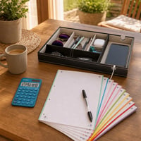 Uredski set za produktivnost: džepno računalo + A4 bilježnica + organizator s 6 pretinaca 1