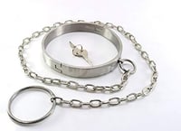 ZWFUN Choker Nyakörv Pároknak - Ezüst SM Bondage Nyaklánc Nőknek, Kényelmes Lekerekített Forma, Zárható Kivitel, L-es Méret (13,8 cm) 5