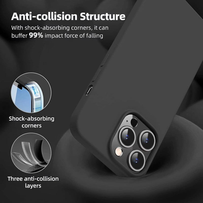 iPhone 13 Pro Fekete Ultravékony Ütésálló Szilikon Védőtok
