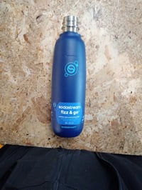 SodaStream Fizz & Go Cool rozsdamentes acél szódáspalack 0,9 l kék duplafalu termoszpalack DUO — hiányzó tető (állapot: lásd a 2. képet) 2