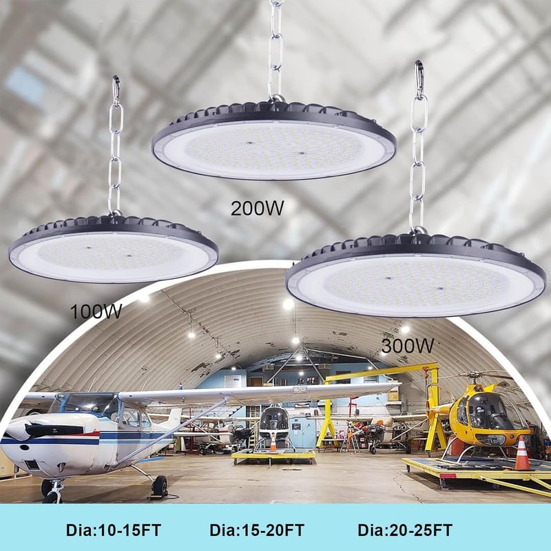 Fosingut 100W UFO LED Csarnokvilágítás - 144 LED, 10000lm, 6500K Hideg Fehér, IP65 Vízálló Ipari Lámpa Műhelyekbe, Gyárakba, Garázsokba
