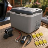 Autokemping set: 24l chladiaci box + 12/24V zásuvka + 54W USB-C nabíjačka + 6x poistka 1