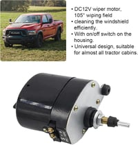 LIROPAU 12V Univerzális Szélvédő Ablaktörlő Motor Karral és Lapáttal - Traktorokhoz, Lakóautókhoz - 105° - OEM 01287358 7731000001 4