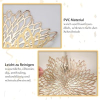 wiipara Arany Tányéralátét Szett 6 db - Mosható PVC Alátét Karácsonyi Asztaldekorációhoz, Esküvőre, Étkezőasztalra - Kerek 38 cm Átmérőjű Te 5