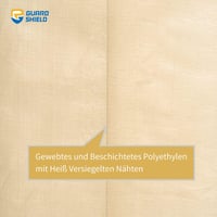 GUARD SHIELD Vízálló Ponyva Fémgyűrűkkel, 2x2m, Bézs/Khaki, 160g/m² Védőtakaró, Szakadásálló, UV-Stabilizált, Penészálló Többcélú Takarópony 5