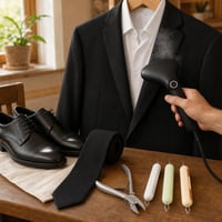 Kit esențial pentru bărbați: cravată + unghieră + aparat de călcat vertical + set cusut (3 buc) 1