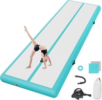 AirTrack felfújható tornamatrac 10cm, elektromos pumpával - 3m, zöld 1