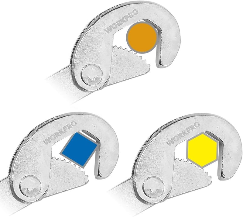 WORKPRO 2 részes gyorsállítású univerzális villáskulcs készlet, 9-32 mm, króm-vanádium acél, ergonomikus gumírozott markolattal