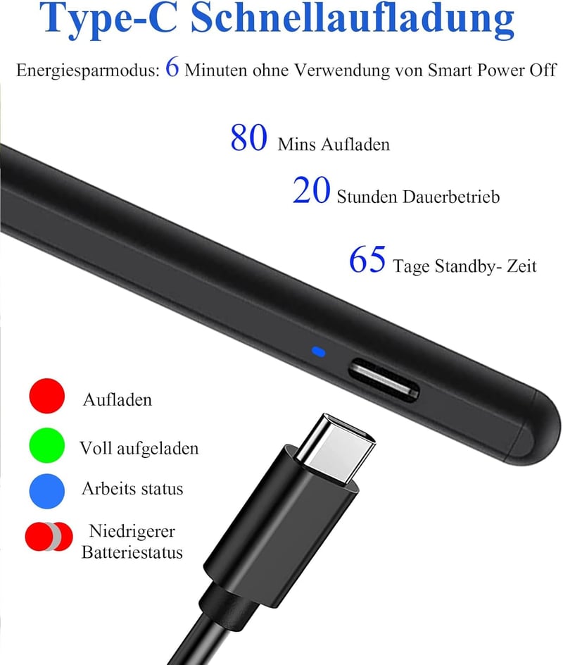 Kenkor mágneses érintőceruza 1,5 mm-es heggyel - iPad, iPhone és Android készülékekhez (fekete)