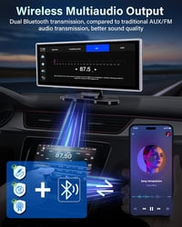 Jansite 11,26" CarPlay Autós Kijelző 2.5K Fedélzeti Kamerával - Bluetooth Tükrözés, Tolatókamera, Siri Támogatás, 64GB TF Kártya, Apple CarP 5
