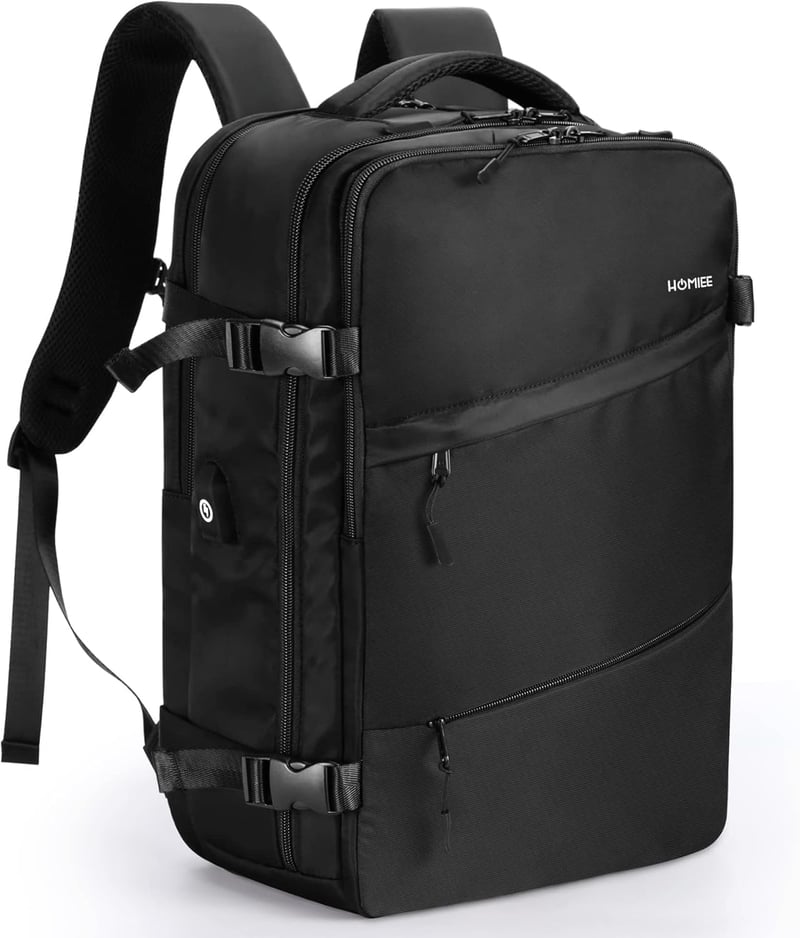 HOMIEE 32L vízálló utazó hátizsák USB töltőporttal, 15,6" laptoptartóval