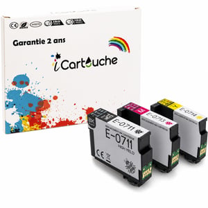 icartouche Kompatibilni spremnik s tintom Epson T0715 Stylus D120 DX4050 DX5050 — Cijan kompatibilni spremnik s tintom bez tinte (stanje: vidi 2. sliku)