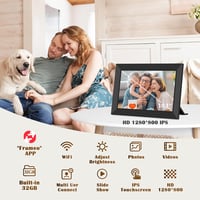 WONNIE Digitális WiFi Képkeret 10.1" HD IPS Érintőképernyővel - 32GB Memória, Frameo App, Fotó és Videó Megosztás, Automatikus Elforgatás 6
