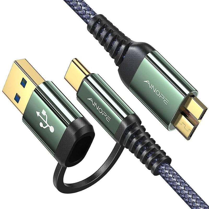 Samsung Galaxy kompatibilis AINOPE Micro USB 3.0 merevlemez-kábel 0,5m, USB-C és A csatlakozóval