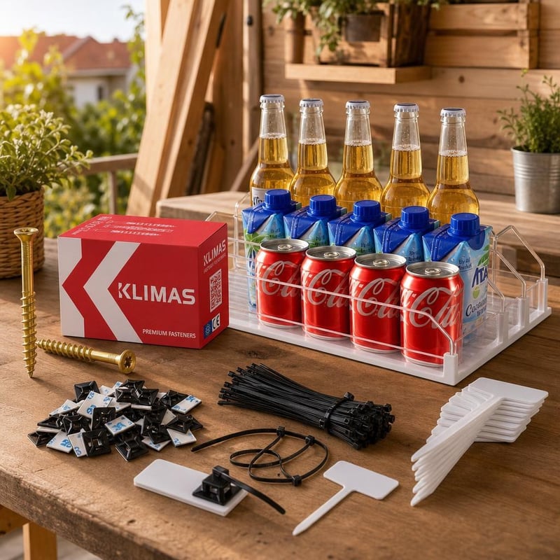 Sada pre organizáciu: 100x skrutka + box + 200x sťahovacia páska + 100x menovka na rastliny