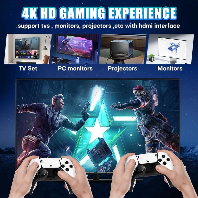NOBES 2025 Retro Játékkonzol – 22.000+ Klasszikus Játék, 2 Vezeték Nélküli Kontrollerrel, HDMI Plug & Play, Ultra Pro