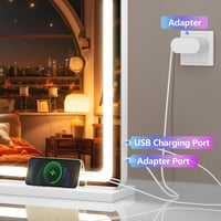 Hasipu LED Sminktükör 58x46 cm - Kerek Fehér Kozmetikai Tükör Érintőképernyős Vezérléssel, 3 Fokozatú Tompítható Világítással, Alumínium Ker 7