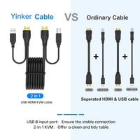 Yinker 3m HDMI KVM Kábel - USB A-B Csatlakozókkal, 4K@60Hz Felbontás, Aranyozott Csatlakozók, PC Kompatibilis, Fekete 5
