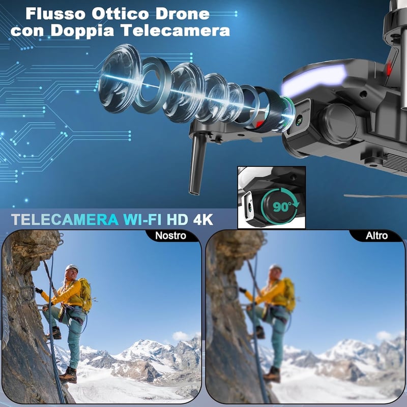Wipkviey B15 Drón 4K Kamerával - Kefe Nélküli Motorral, 36 Perces Repülési Idő, Útvonaltervezés, 3D Flip Funkció, Összecsukható Könnyű Drón 