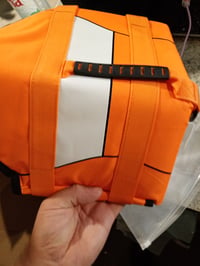 Hjkiopc Plávacia vesta pre psov oranžová veľkosť M s nastaviteľnými popruhmi a rukoväťou bezpečnostná vesta pre domáce zvieratá k vode a k jazeru 4